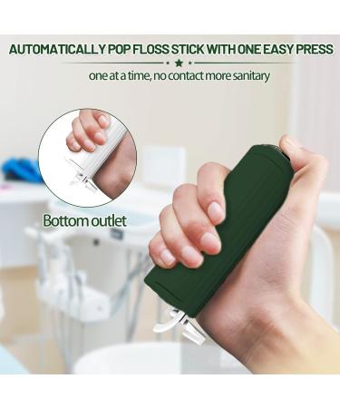 Portable Dental Floss Donor - Lipstick Style Organizer with 100 Refills | Automatic Pop-Up Tooth Floss Stick in Green - Buy Online on GoSupps.com