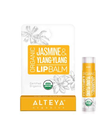 Alteya Organic Baume l vres au Jasmin et Ylang-Ylang 4.5g - Certifi e organique USDA naturelle Baume l vres Bas sur d'huiles essentielles hydratantes et de beurres v g tales nourrissants