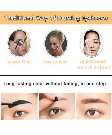 WENFENG 2 PCS Tattoo Peel Off Eyebrow Gel Tint - Semi Permanent 3 Days Long-Lasting Waterproof Brow Tint (101 Brown) - Buy Online on GoSupps.com