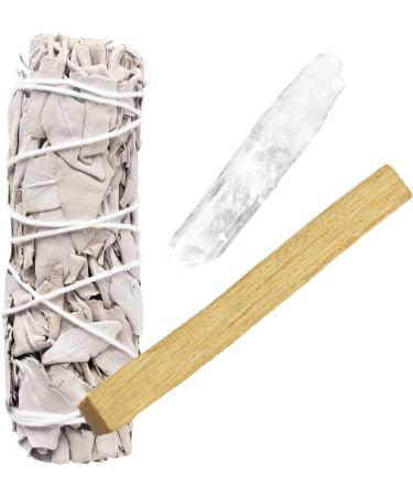 Good Vibes Kit: White Sage Bundles, Palo Santo Sticks, Selenite, Black Tourmaline, Clear Quartz Crystals - Metaphysical Spiritual Supplies - Buy Online on GoSupps.com