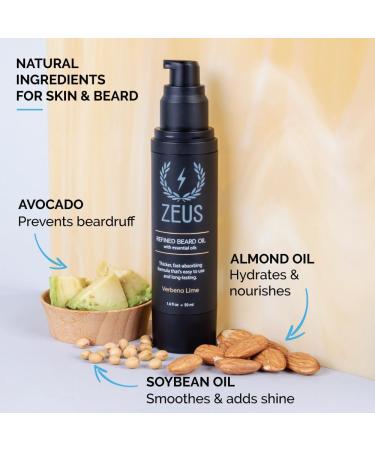 ZEUS Refined Beard Oil - Leave In Conditioner for a Softer Beard & Mustache | Vanilla Rum Scent - Made in USA | 1.6 oz - International Shipping Available - Buy Online on GoSupps.com