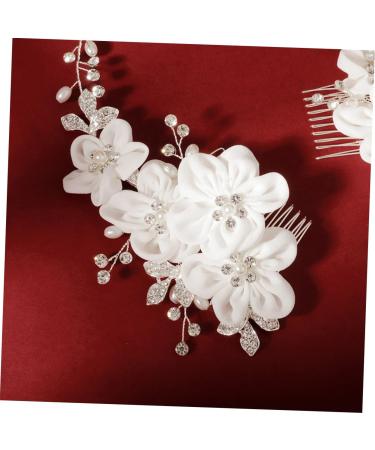 minkissy Chiffon Flower Comb Bridal Headpiece Flower Hair Accessories Bridal Headdress Bridal Hair Accessories Bridal Comb Wedding Hair Comb Wedding Hair Accessories Veil Manual Bride - Buy Online on GoSupps.com