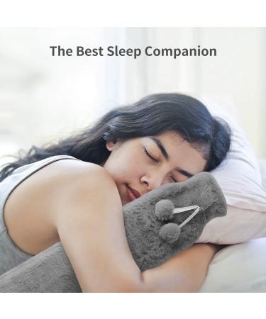 Lookka Long Hot Water Bottle - 2L Extra Long Fleece Heat Bottle for Neck & Waist | Safe Comfortable & Warm in Winter - Gray | International Shipping - Buy Online on GoSupps.com