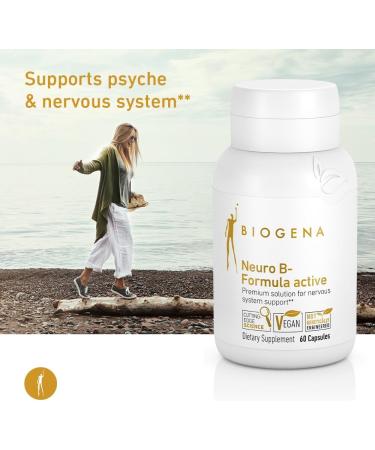 Biogena Vitamin B Complex Capsules with All 8 b-Vitamins B1 B2 B6 B12 folate niacin biotin and pantothenic Acid to Support Psyche & Nervous System** - Neuro B-Formula Active Gold - Buy Online on GoSupps.com