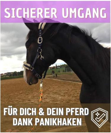 Leading Knit with Panic Hooks for Horses Ponies Shetland and Donkeys - 1.60m Stylish Designs in Black-Red-Yellow - Buy Online on GoSupps.com