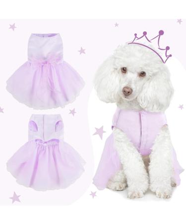 Luxury Dog Wedding Dress - Purple Princess Puppy Skirt & Evening Dresses | Summer Bowknot Dog Clothing for Small Dogs (M) - Buy Online on GoSupps.com