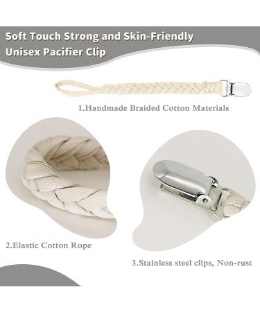 Duludulu 7 Pcs Braided Pacifier Clips - Handmade Cotton Modern Unisex Pacifier Holder for Boys and Girls - Perfect Baby Shower/Birthday Gift - Buy Online on GoSupps.com