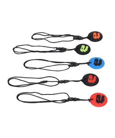 Kid Silicone Dinosaur Pattern Chewing Necklace - 5 Colors | Portable Teething Toy for Home & Travel - 5 Pcs/Set - Buy Online on GoSupps.com
