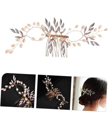 Healeved Piece Pearl Hair Comb Tiara Wedding Pearl Leaf Hair Comb Decorative Accessories Pearl Tiara Pearl Wedding Hair Wedding Hair Comb Hair Topper Bridal Clip Beads Alloy Prom Bridesmaid - Buy Online on GoSupps.com