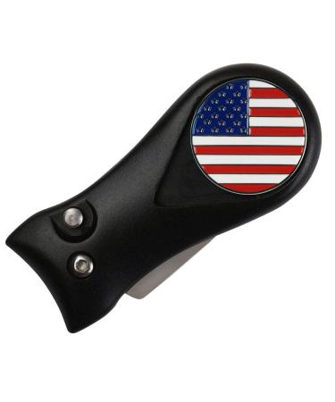 PINMEI Foldable Golf Divot Repair Tool with Golf Ball Marker plastic black