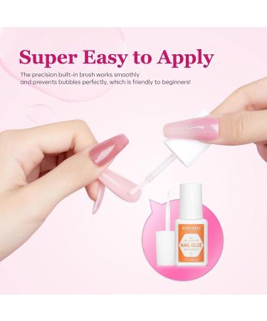 Modelones Nail Glue for Acrylic Nails - 2pcs Super Strong Brush-On Adhesive for Press On and Fake Nails - Buy Online on GoSupps.com