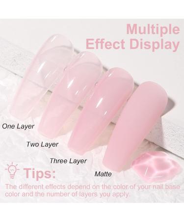 AILLSA Pink Gel Nail Polish - Nude Gel Polish Sheer Pink Jelly Gel Nail Polish Soak Off U V Gel Nail Polish Neutral Nail Polish Gel for Nail Art French Manicure at Home Day Gifts 0.51 Fl Oz GB49 A33sheer Pink - Buy Online on GoSupps.com