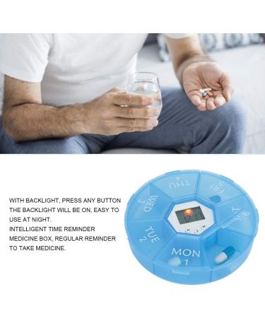 Brrnoo Automatic Medication Reminder with Timer | 7-Day Pill Organizer with Backlight - Blue - Buy Online on GoSupps.com