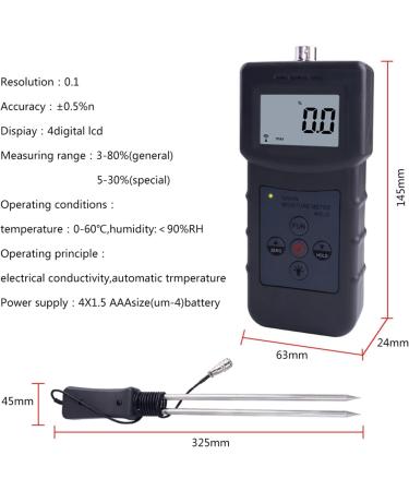 Yfmykj Grain Moisture Meter Moisture Meter for Barley Corn Oats Rapeseed Brown Rice Soybeans Wheat Flour Cocoa Powder Simplify Mositure Detection Effortlessly - Buy Online on GoSupps.com