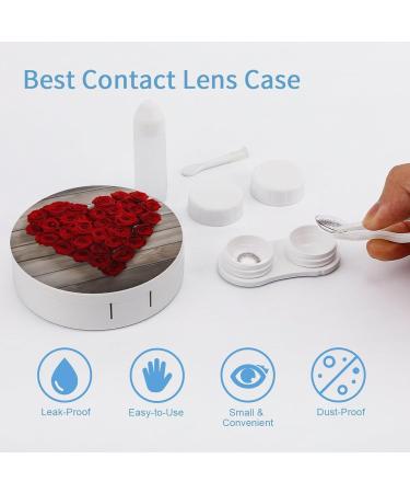 Buy Red Heart-Shaped Roses Print Contact Lens Case - Stylish & Portable Lens Care Box for Travel - Buy Online on GoSupps.com