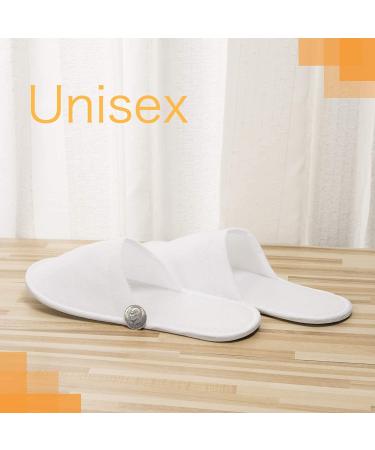 AQUEENLY Spa Slippers 24 Pairs - Velvet Closed Toe Disposable Non-Slip Slippers for Men and Women - Ideal for Hotel, Home, Guest Use - White - Buy Online on GoSupps.com