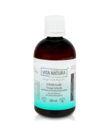 Vita Natura Stevia-Fluid Stevia liquid a portion of only 0.2 kcal highly concentrated liquid sweetener from the stevia plant without sugar German pharmacy quality 100 ml bottle with droppers