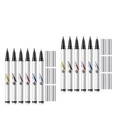 12 Pcs White Eye Liner Pencils Liquid Eyeliner Neon Colored Eyeliner Pen Cosmetic Miss Lasting Set