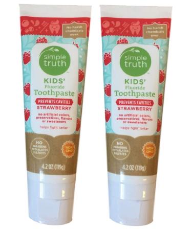Simple Truth Kids' Strawberry Fluoride Toothpaste 4.2 oz (Pack of 2)