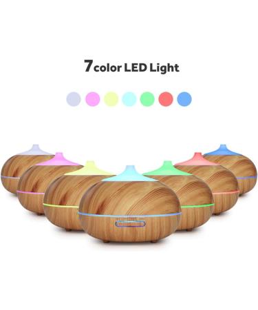 WD & CD 300ml Aroma Diffuser - Ultrasonic Humidifier with 7 Color LED Light - Wood Grain Oil Diffuser for Bedroom Office Yoga Spa - Buy Online on GoSupps.com