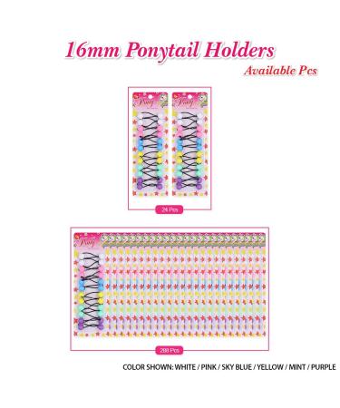 24 Pcs Colorful Elastic Hair Ties Ponytail Holders for Kids/Girls/Women - Clear Assorted - Buy Online on GoSupps.com