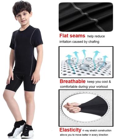 3 Pack Youth Boys Compression Shirts - Quick Dry Athletic Jerseys in White - Ideal for Football & Soccer - Buy Online on GoSupps.com