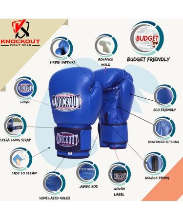 Gel Boxing Gloves for Men Women  Muay Thai MMA Kickboxing Home Gym Training  Sparing Gloves Pair with Premium Ventilated Palm Blue 12 oz - Buy Online on GoSupps.com