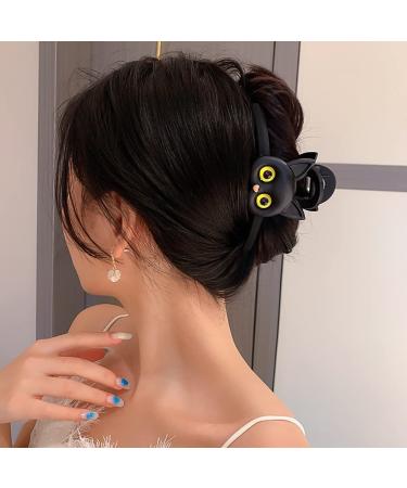 Large Cat Hair Claw Clips for Women & Girls - Matte Hair Claws Clips Set in White and Black - Styling Accessories for Girls - Buy Online on GoSupps.com