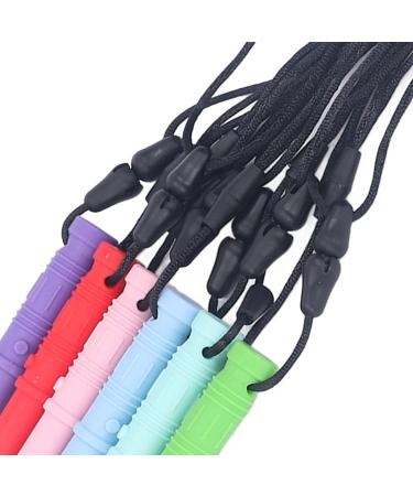 Vgeby 6-Piece Chewing Necklace Set | Cylinder Chew Necklaces Bite Rings & Sensory Chewing Chains for Kids | Food-Safe Silicone - Buy Online on GoSupps.com