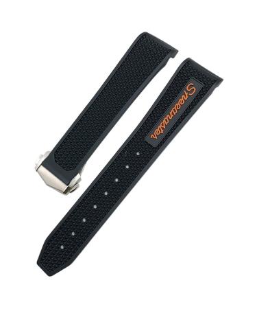 HAMONee watch bracelet made of silicone 18 mm 19 mm 21 mm 22 mm for Omega Moonwatch Speedmaster Seamaster 300 Planet Ocean AT150 soft watch bracelet 18 mm black / orange
