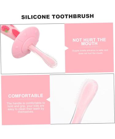 Gatuida 4-Piece Baby Toothbrush Accessories | Travel Toys for Babies | Silicone Baby Care Set in Food-Grade Pink - Perfect for Cleaning & Care - Buy Online on GoSupps.com