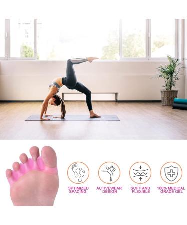 Gel Toe Spacers (2 Pair) - Bunion Corrector for Women Men - Toe Separator & Straightener - Pink - Buy Online on GoSupps.com