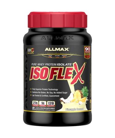 ALLMAX Nutrition Isoflex Pure Whey Protein Isolate (WPI Ion-Charged Particle Filtration) Pineapple Coconut 2 lbs (907 g)