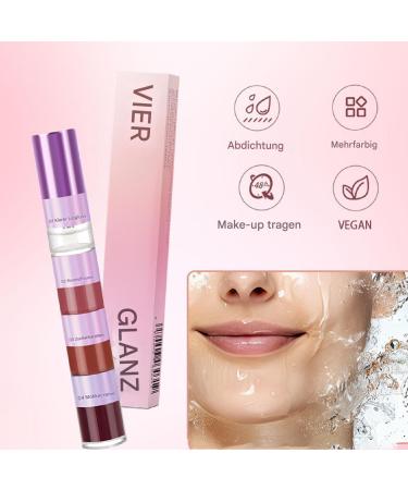 Tanakeji Lip Gloss | 4-in-1 Cosmetic Makeup | Non-sticky Lipstick for Shopping Touch-ups and Women's/Girls' Business Travel/Dating Events - Buy Online on GoSupps.com