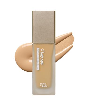TOUCH IN SOL Pretty Filter Perfect Finish Foundation for Flawless  Natural Look - Lightweight and Full-Coverage Matte Base for All Skin Types - Face Makeup with Natural Ingredients  1.18 fl.oz. (2 Medium)