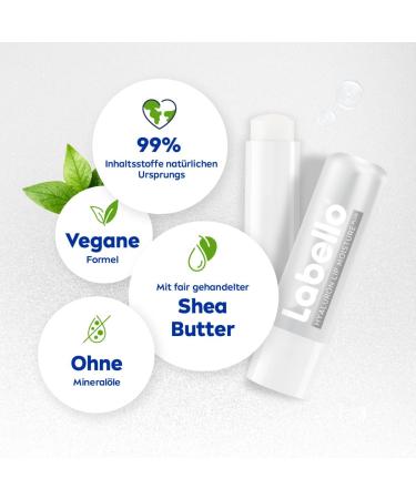 Beiersdorf Labello Hyaluron Lip Moisture Plus Lip Balm with ultralight texture lip balm with hyaluronic acid for soft lips 52 ml - Buy Online on GoSupps.com