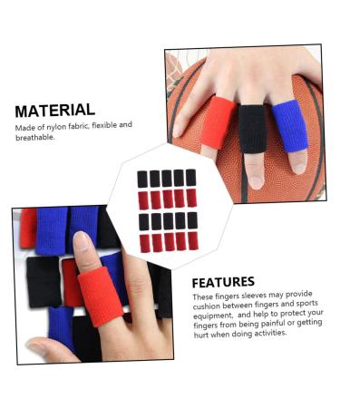 Buy Sosoport 120 Pcs Finger Sleeves - Nylon Finger Guards for Basketball - Black & Red - Perfect Finger Pads 4.5x2.5CM - Buy Online on GoSupps.com