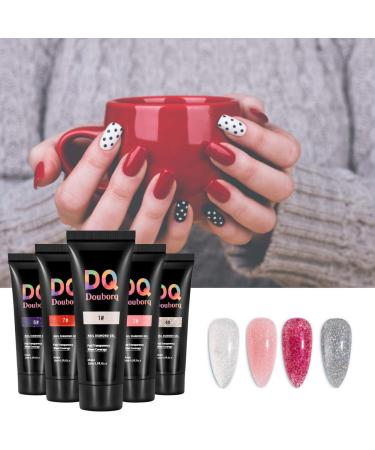 Herbest Poly Extension Gel Nails - Glitter Fast Structure Gel for DIY Nail Art | UV LED Quick Build Gel for Technicians - Buy Online on GoSupps.com