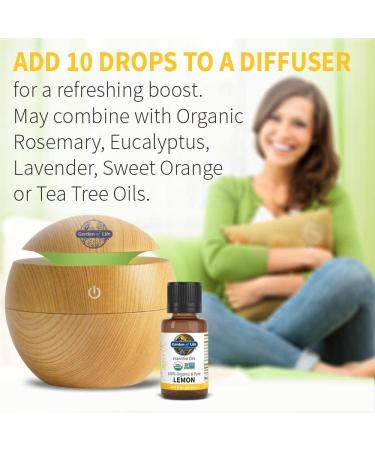 Garden of Life Organic Lemon Essential Oil - Pure, Non-GMO, 0.5 Fl Oz for Aromatherapy & Diffusers - Buy Online on GoSupps.com