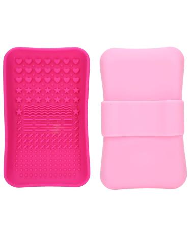 2 Pieces Silicone Makeup Brush Cleaning Pads - Ultimate Scrubber for Foundation Brushes & Cosmetics | Efficient Washing Tool for Flawless Makeup - Buy Online on GoSupps.com