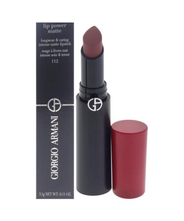 Giorgio Armani Lip Power Long-Lasting Matte Lipstick - 112 Stylish for Women - 0.11 oz Lipstick