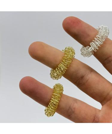 ATC Handels GmbH Acupressure Finger massage rings in gold or silver for the fingers toes - Massage rings made of spring steel for individual feel -good moments - relaxation (silver 1 hour) - Buy Online on GoSupps.com