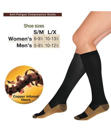 Premium Copper Compression Tights & Socks for Men & Women - Ideal for Diabetics Swelling Relief Daily Use - L/XL Size - Buy Online on GoSupps.com