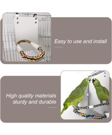 Aotisbao Bird Cage Accessories - Mirror Cotton Rope Stable Base Bars & Perch for Budgies & Nymphensittiche - International Shipping - Buy Online on GoSupps.com
