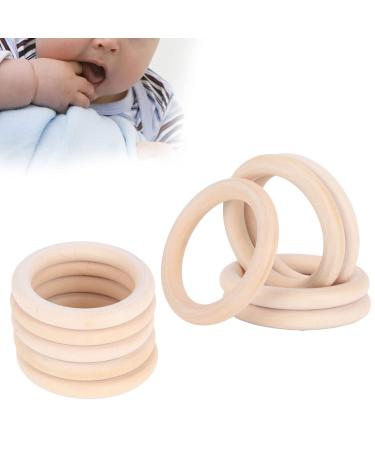 20 pieces baby wooden rings for tinkering 65mm baby childhood diseases ring natural round wooden circles wooden ring wooden art unfinished ring circle wood bracelet DIY craft
