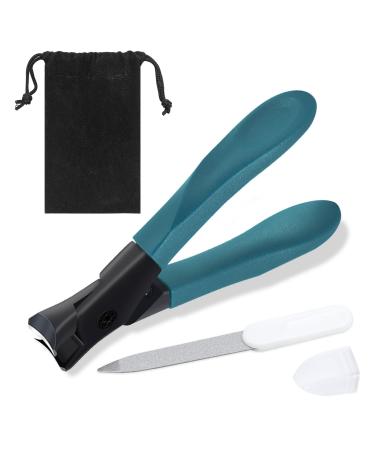 Nail clippers with collecting container nail clipper for toenails and fingernails nail clippers for toenails. Comes with storage bag nail clippers large for women men and seniors (green)