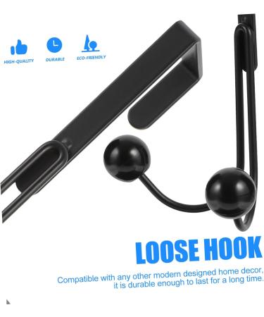 KICHOUSE 2pcs Double Hook Wall Mounted Organizer Over Door Storage Rack Door Hanger Metal Clothes Hook 14x9cm Black - Buy Online on GoSupps.com
