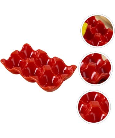 Angoily 1pc Egg Tray Egg Keeper Storage Reusable Egg Cartons Cup Holder Tray Decorations Ceramics - Buy Online on GoSupps.com