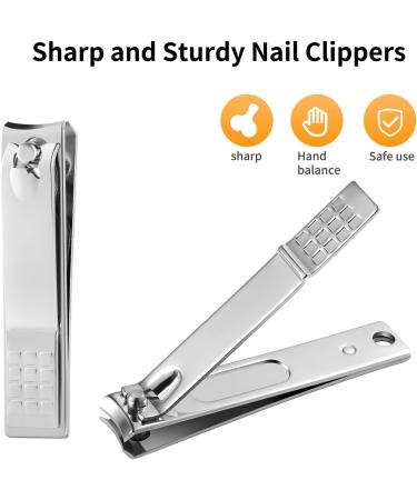 Tiomues Stainless Steel Nail Clippers Set for Thick or Tough Nails - Includes Nail File - Manicure Tools for Men/Women - Buy Online on GoSupps.com
