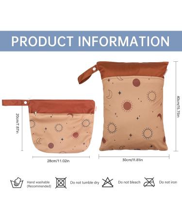 Maeau 2-Pack Wet Bags - Reusable Waterproof Diaper & Gym Organizers (20x28cm & 32x40cm) | 29 Stylish Patterns - Buy Online on GoSupps.com